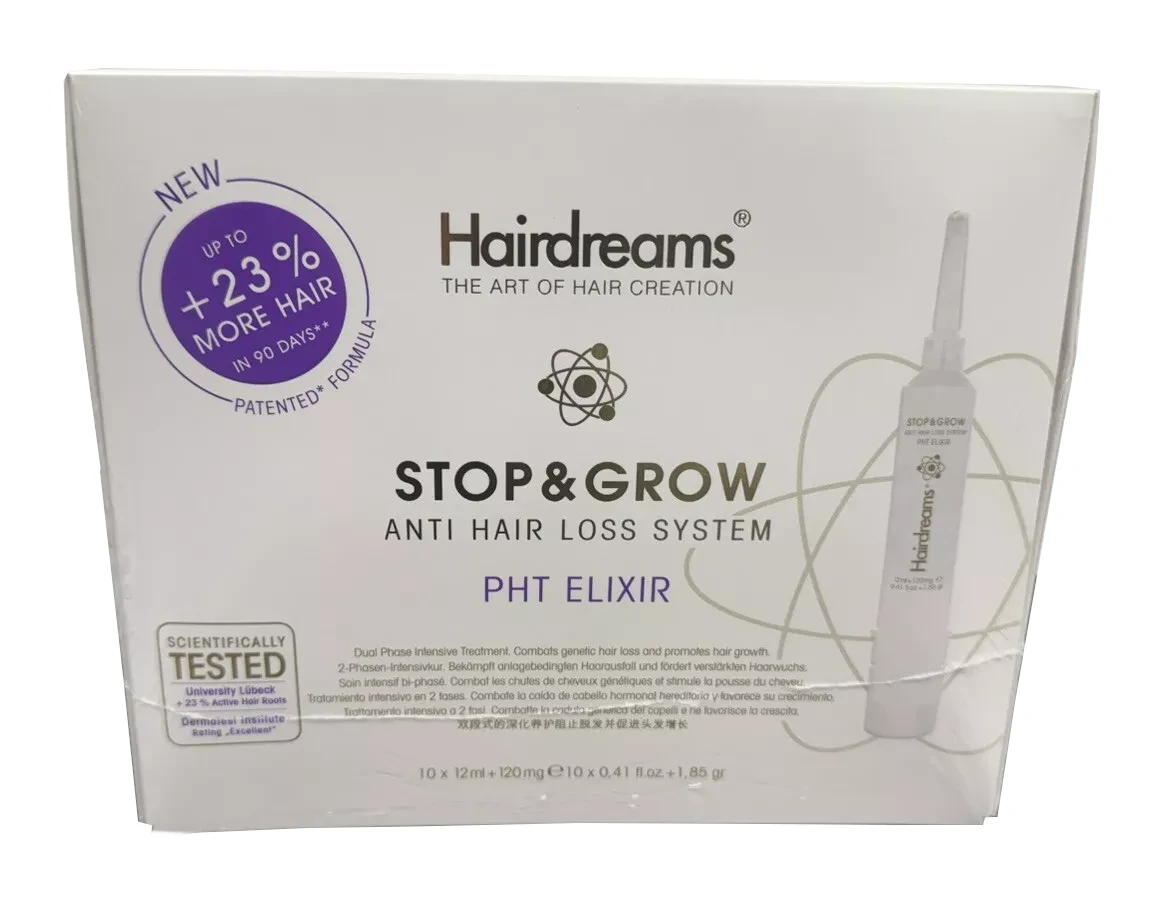 HAIRDREAMS Stop&Grow PHT ELIXIR gegen HAARAUSFALL 120ml (= 10 x 12ml)